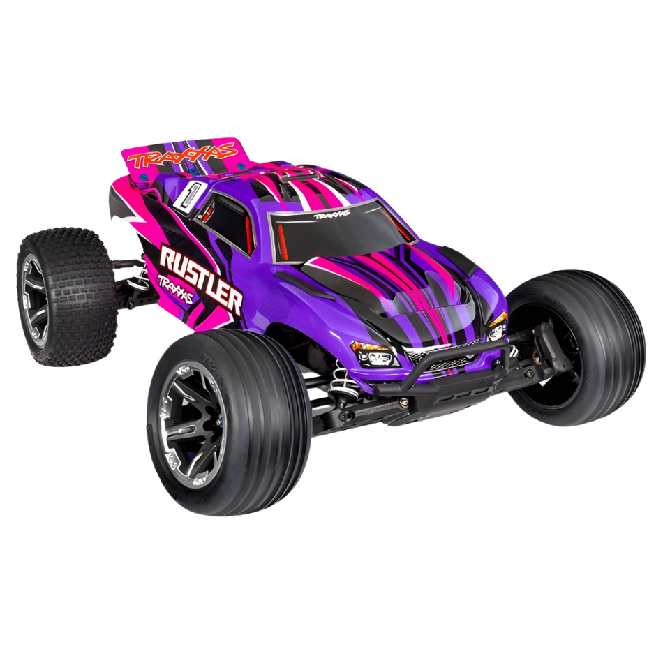 Traxxas Rustler HD 1/10 2WD Electric Stadium Truck RTR RC Car (Pink) 37254-8