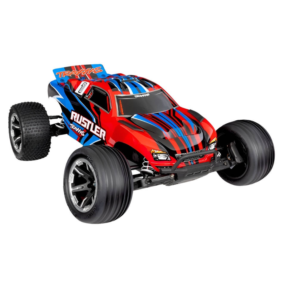 Traxxas Rustler HD 1/10 2WD Electric Stadium Truck RTR RC Car (RED) 37254-8