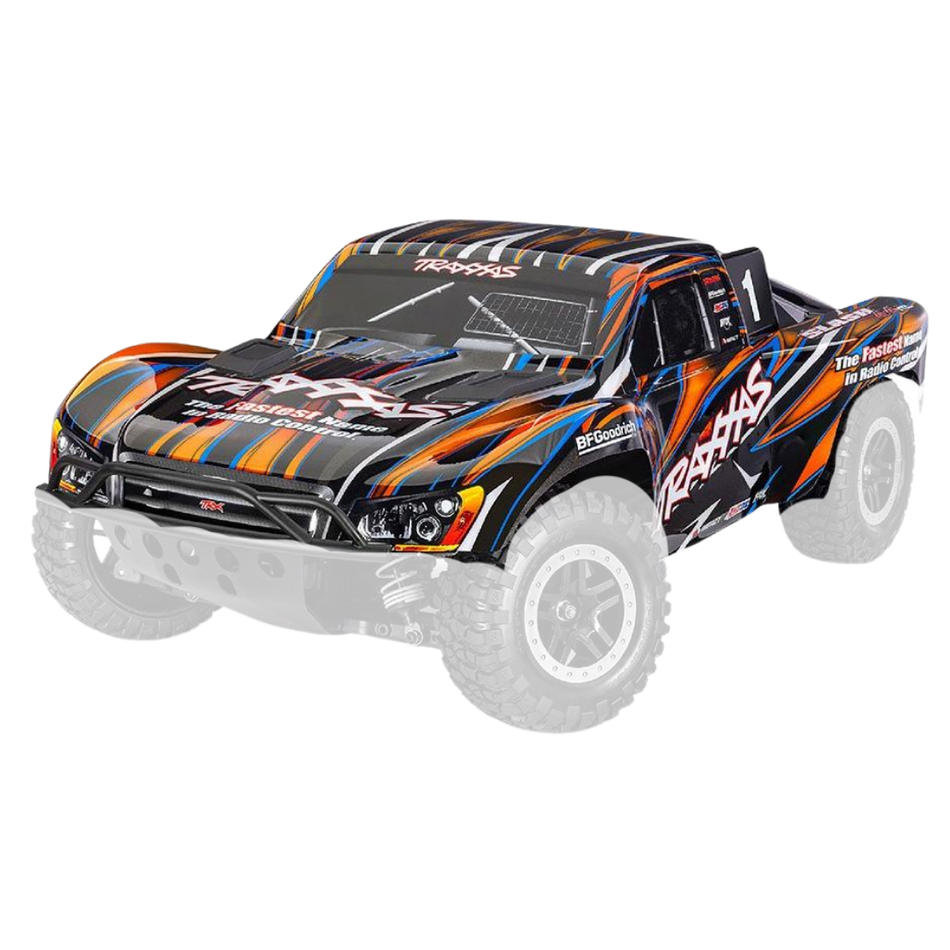Traxxas Slash 4WD Body Orange Painted Decals Applied Clipless Mounting (from kit) 68386-4ORNG