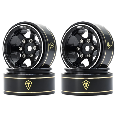 Treal 1.0 Beadlock Wheels Concave Six Spoke Rims AX24 FCX24 TRX4M 1/24 1/18 Crawler