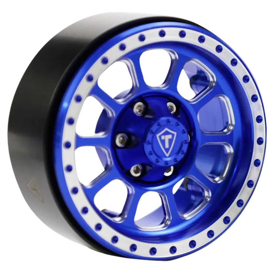 Treal 1.9" Beadlock Wheels (4) Heavy Type C RC Rock Crawler Wheels Blue