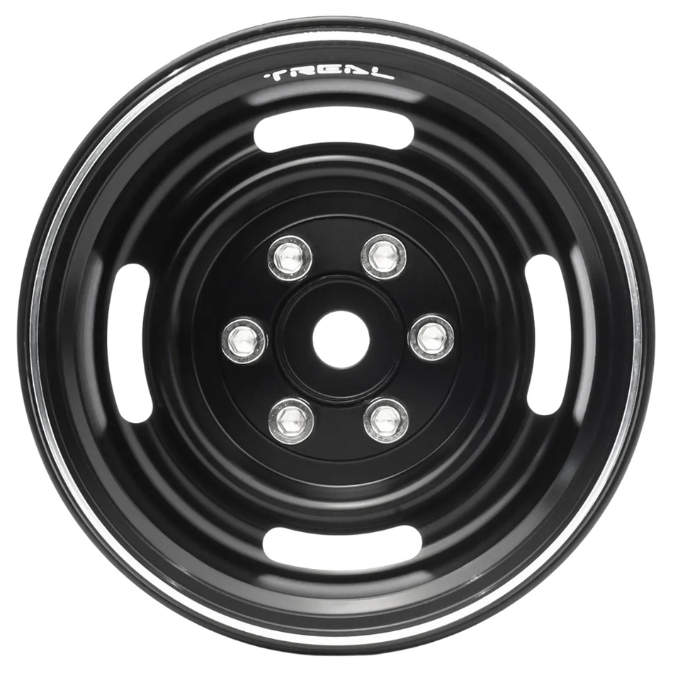 Treal 1.9" Beadlock Wheels (4) Heavy Type P RC Rock Crawler Wheels Black