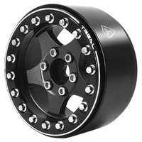 Treal 1.9 Beadlock Wheels (4) Alloy Type E RC Rock Crawler Wheels Black