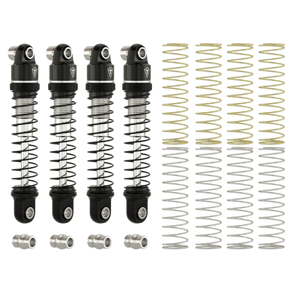 Treal SCX30 Aluminium Adjustable Dampers 26mm Silver (SCX30 Shocks 26mm-Silver)