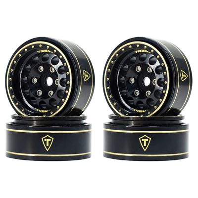 Treal Type A 1.0 12-Hole Brass Beadlock Wheels 1/24 SCX24 Black X0039345J3