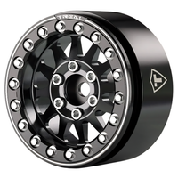 Treal 1.9 Beadlock Wheels (4) Alloy Type D RC Rock Crawler Wheels Black