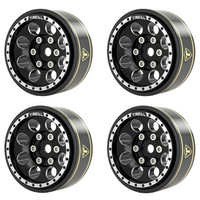 Treal Type A 1.0" Beadlock RC Crawler Wheels 1/24 SCX24 Black 4pcs