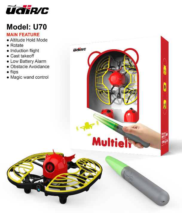 UDIRC U70 Gesture & wand control drone Cast takeoff Rotate Obstacle avoidance