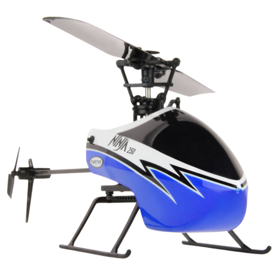 Twister Ninja 250 Blue Flybarless Helicopter 6 Axis Stabilization & Altitude Hold