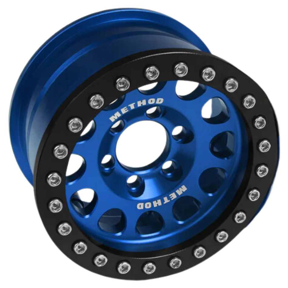 Vanquish 1.9" Method 105 Beadlock Crawler Wheels (Blue) Anodized (2) VPS07916