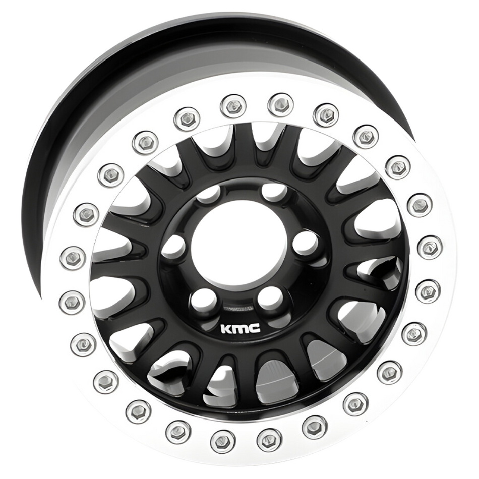 Vanquish KMC 1.9 KM445 Impact Black Anodized Beadlock Wheels (2) VPS07801