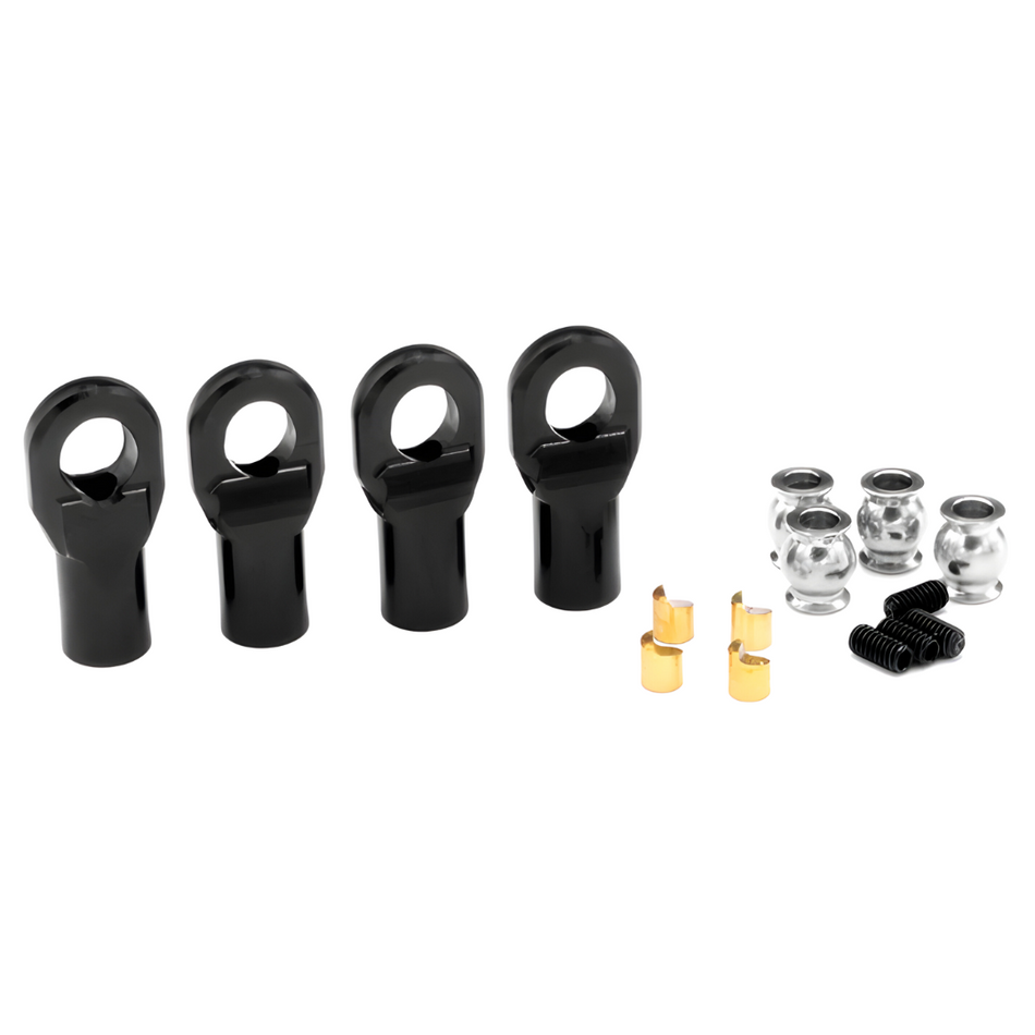 Vanquish Machined Rod Ends Black Straight M4 VPS08500