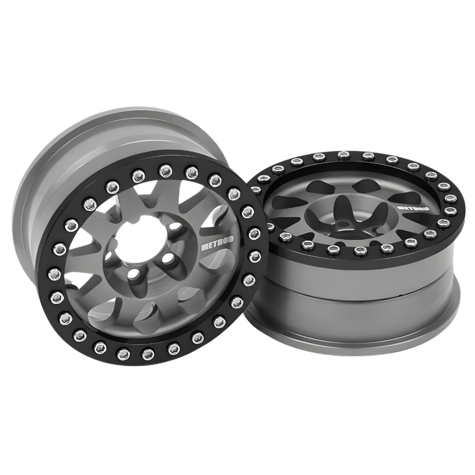 Vanquish Method 101 Beadlock 1.9 Crawler Wheels 12mm Grey Anodized V2 VPS07758