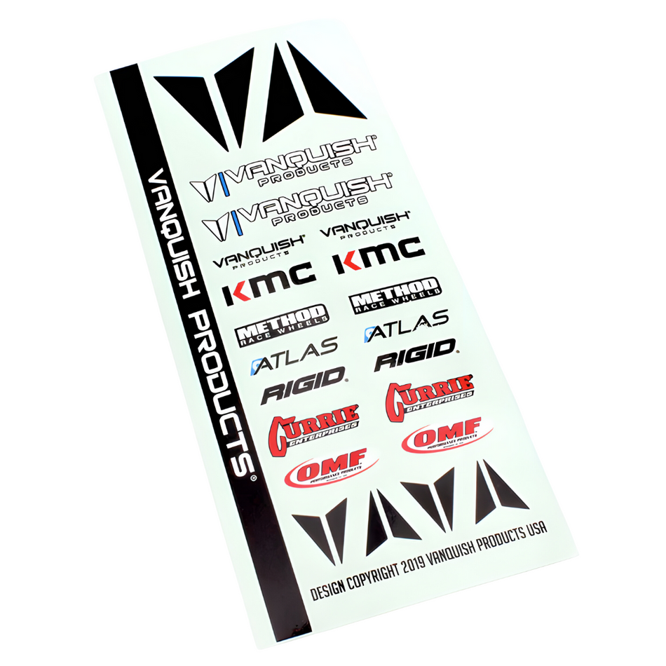 Vanquish Products Sticker Sheet Decals KMC, Method, Currie, OMF VPS07151