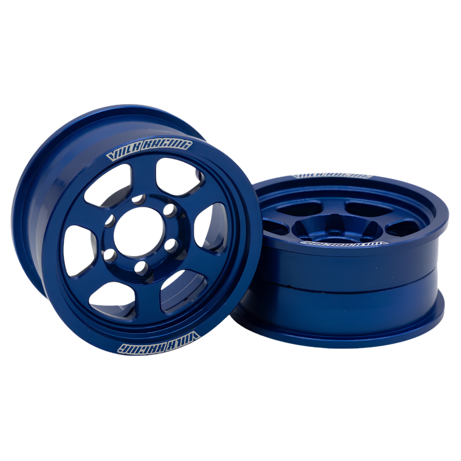 Vanquish Volk Racing TE37XT 1.9 Aluminium Crawler Beadlock Wheels Blue VPS08524