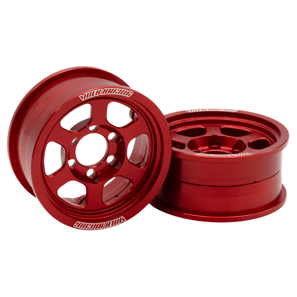 Vanquish Volk Racing TE37XT 1.9 Aluminium Crawler Beadlock Wheels Red VPS08523