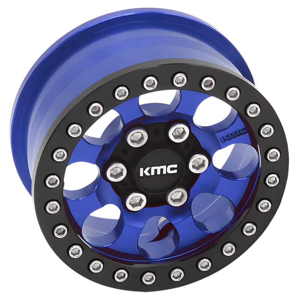 Vanquish 1.9" KMC KM237 Riot Beadlock Crawler Wheels (Blue) VPS08134