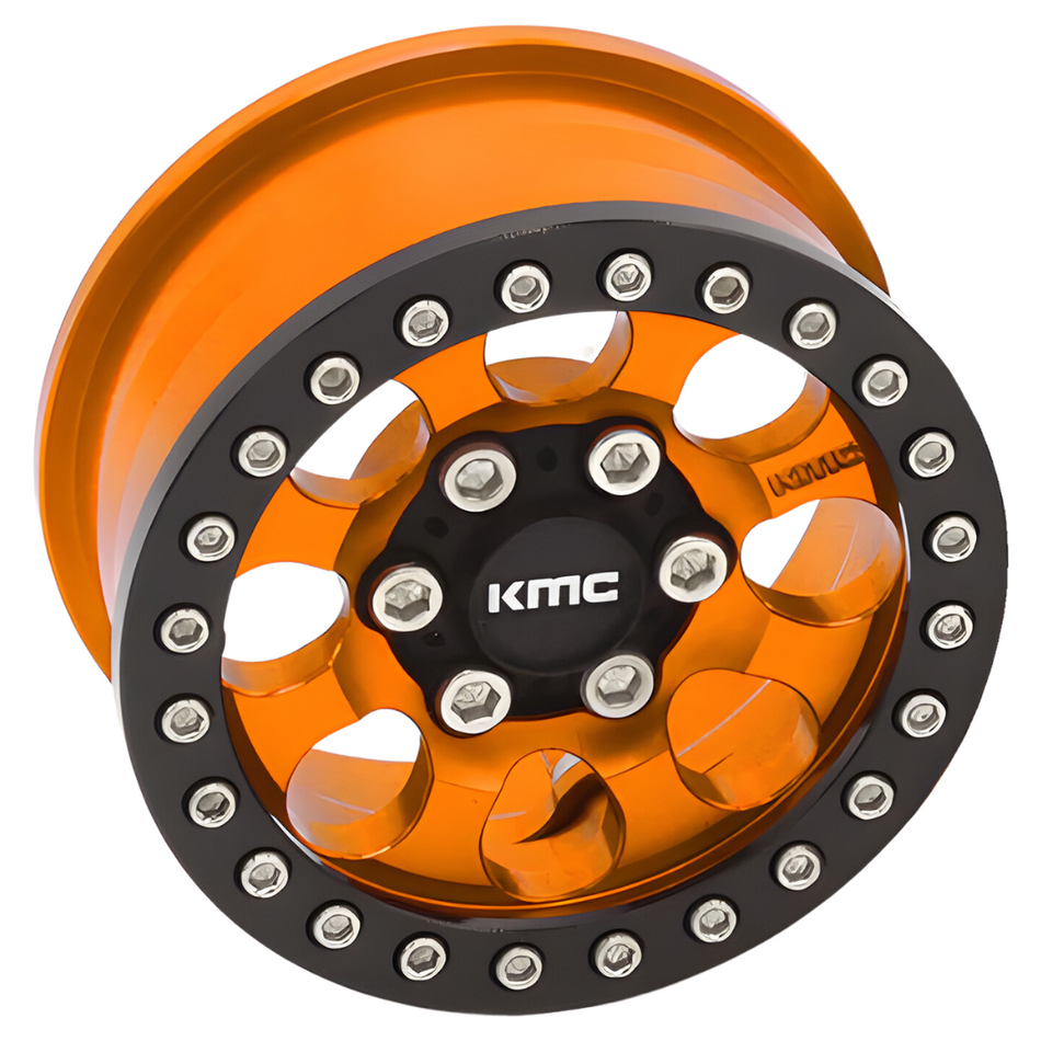 Vanquish 1.9" KMC KM237 Riot Beadlock Crawler Wheels (Orange) VPS08135