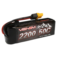 Venom 15190 50C 3S 2200mAh 11.1V LiPo Battery Universal Plug 15190