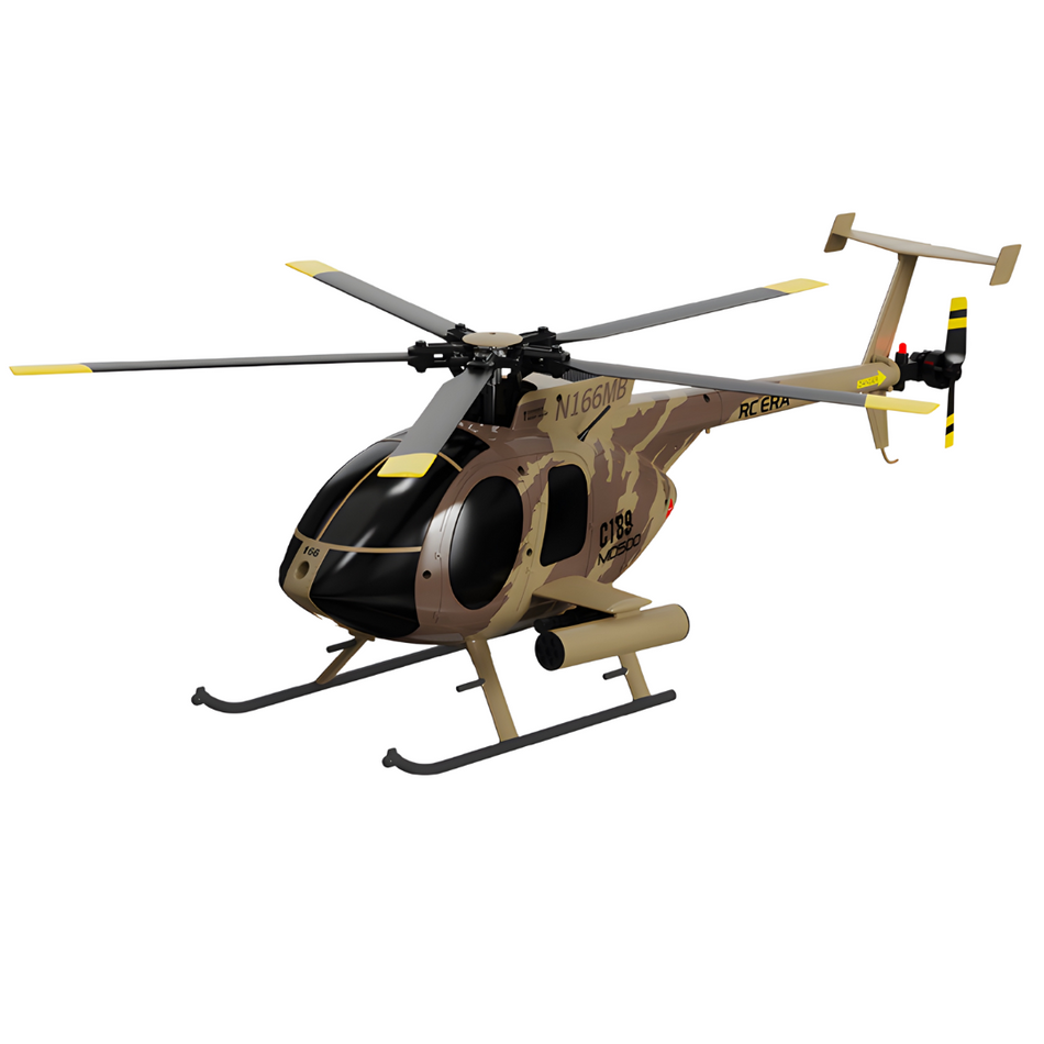 YX RC C189 MD500E 6 Axis Gyro 320mm Scale RTF RC Helicopter W/ Weapons Brown