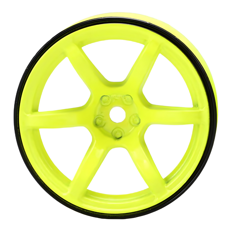 Yokomo 12mm Hex Traction RWD Drift Wheels (Yellow) (2pcs) (6mm Offset) RP-6313Y6A