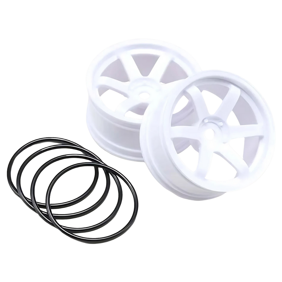 Yokomo Rays TE-37 Drift Wheel 6 Spoke White Offset 7mm TW-5313W7