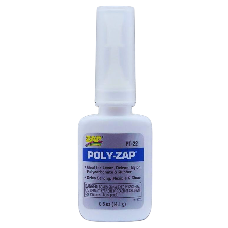 ZAP PT22 Poly Zap CA Adhesive 1 2oz Plastic Bonding Glue Bottle PT-22