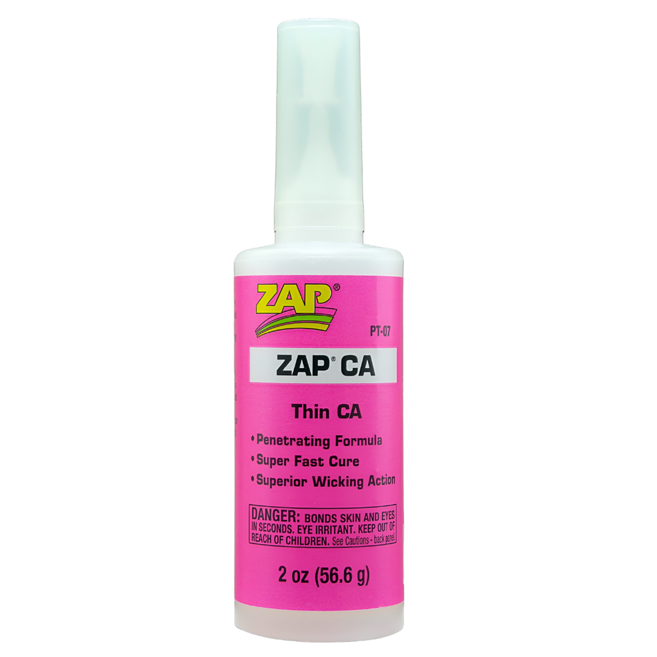 ZAP PT07 Pink Zap CA Adhesive 2oz Thin Fast Cure Glue Bottle PT-07