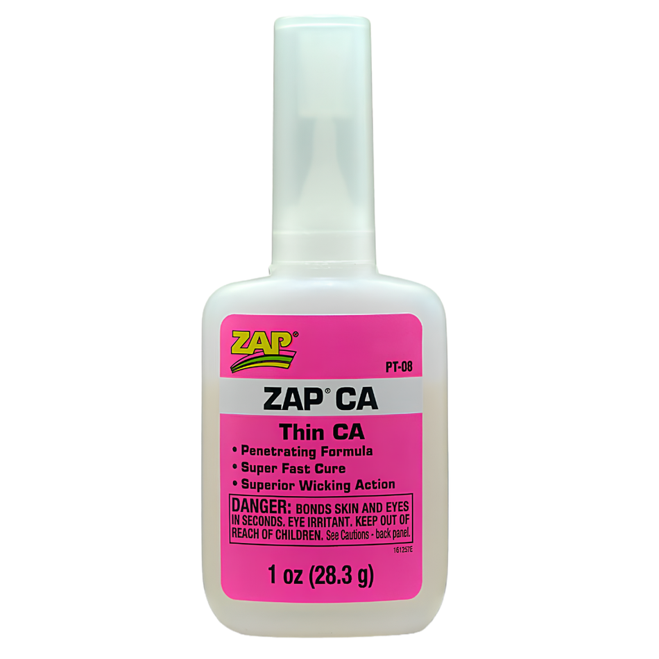 ZAP PT08 Pink Zap CA Adhesive 1oz Thin Fast Cure Glue Bottle PT-08