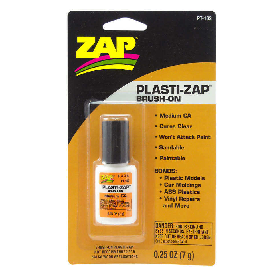 ZAP PT102 Plasti Zap CA Adhesive Brush On 1 4oz Plastic Glue PT-102