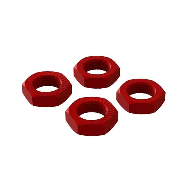 Arrma Aluminium Wheel Nut, 17mm Red (4), AR310906