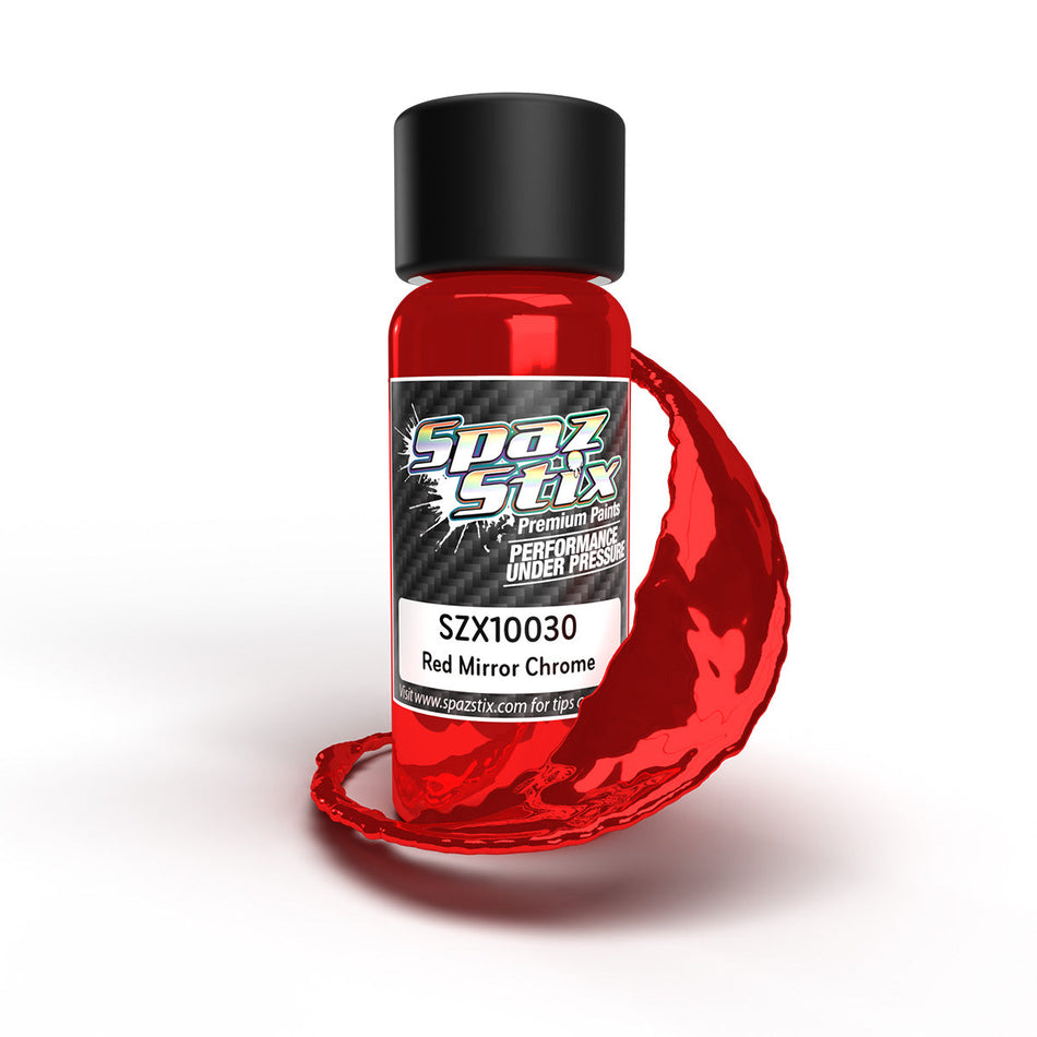 Spaz Stix Red Mirror Chrome Airbrush Ready Paint, 2oz 59ml Bottle SZX10030