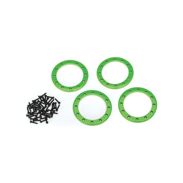 Traxxas Beadlock Rings, Green (2.2") (Aluminum) (4)/ 2x10 CS (48) 8168G