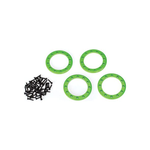 Traxxas Beadlock Rings, Green (1.9") (aluminum) (4)/ 2x10 CS (48) 8169G