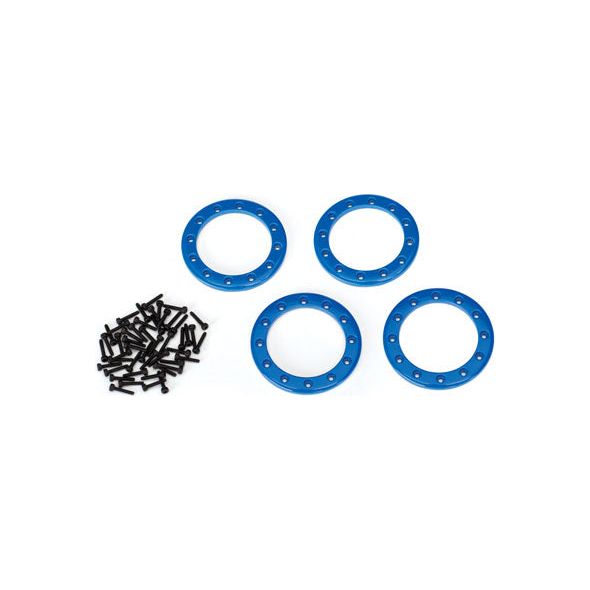 Traxxas Beadlock Rings, Blue (1.9") (aluminum) (4)/ 2x10 CS (48) 8169X