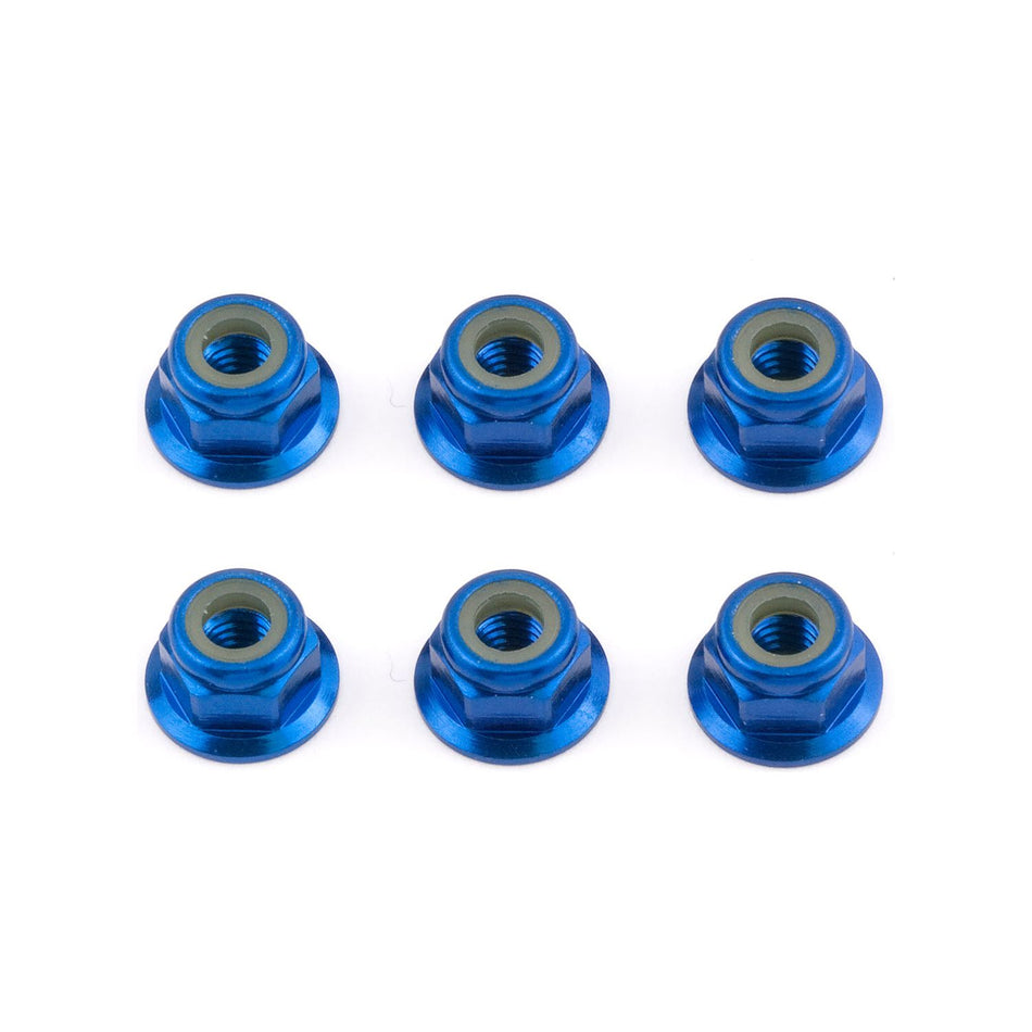 FT Locknuts, M4 blue aluminum, flanged