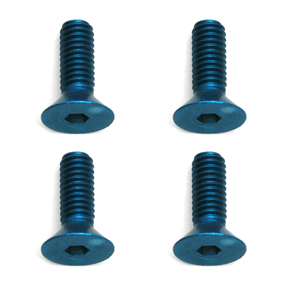 FT Screws, Blue Aluminum M4x12 mm FHCS