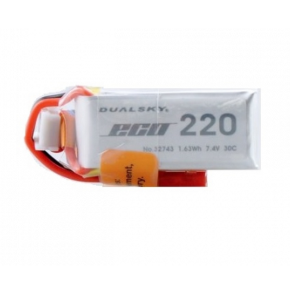 Dualsky 220mAh 2S 7.4V 30C LiPo Battery JST-BEC Plug XP02202ECO