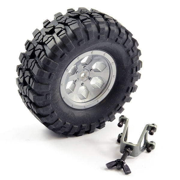 Spare Tyre Mount & Tyre/6 Hex Wheel Grey