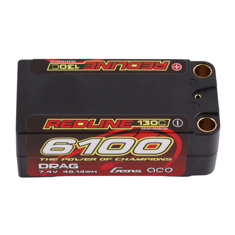 Gens Ace Redline 6100mAh "Drag" 2S 7.4V 130C LiPo Battery Pack w/ 8mm Bullets