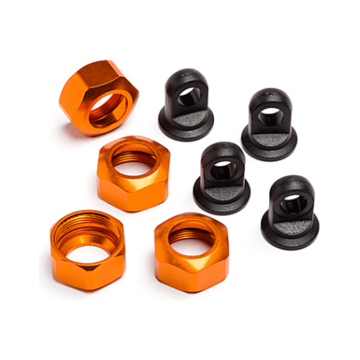 HPI 101752 Shock Caps For 101090, 101091 And 101185 Trophy Series 4Pcs (Orange)