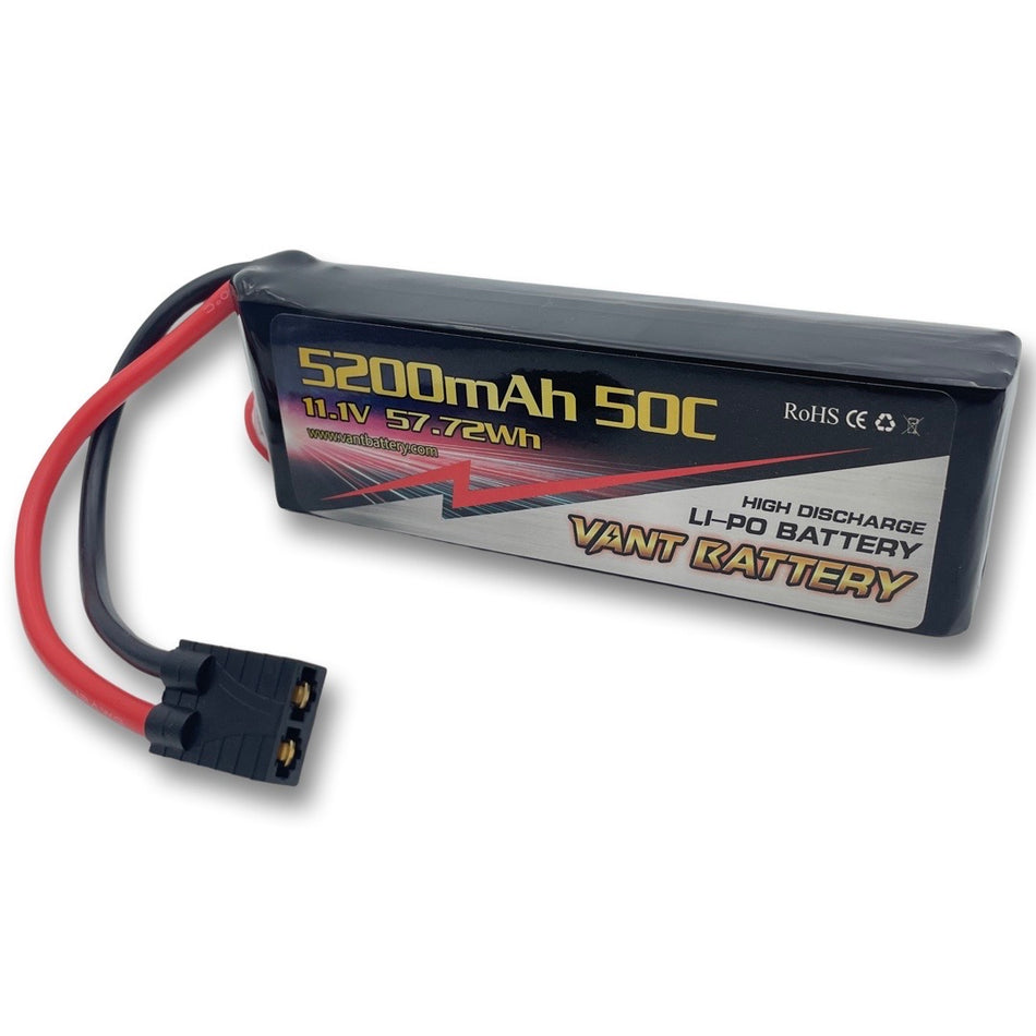 Vant 3S 11.1v 5200mAh 50C LiPo Battery Traxxas TRX Connector