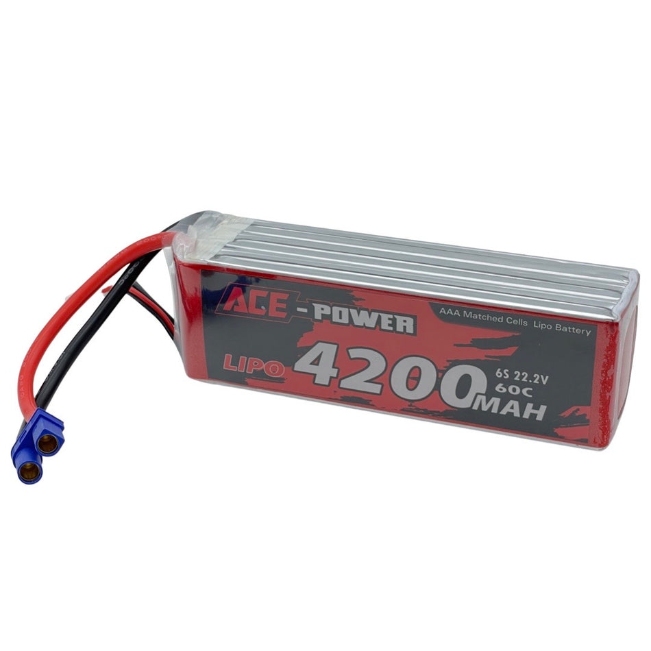 Ace Power 6S 4200mAh 22.2v 60C LiPo Battery EC5 Connector