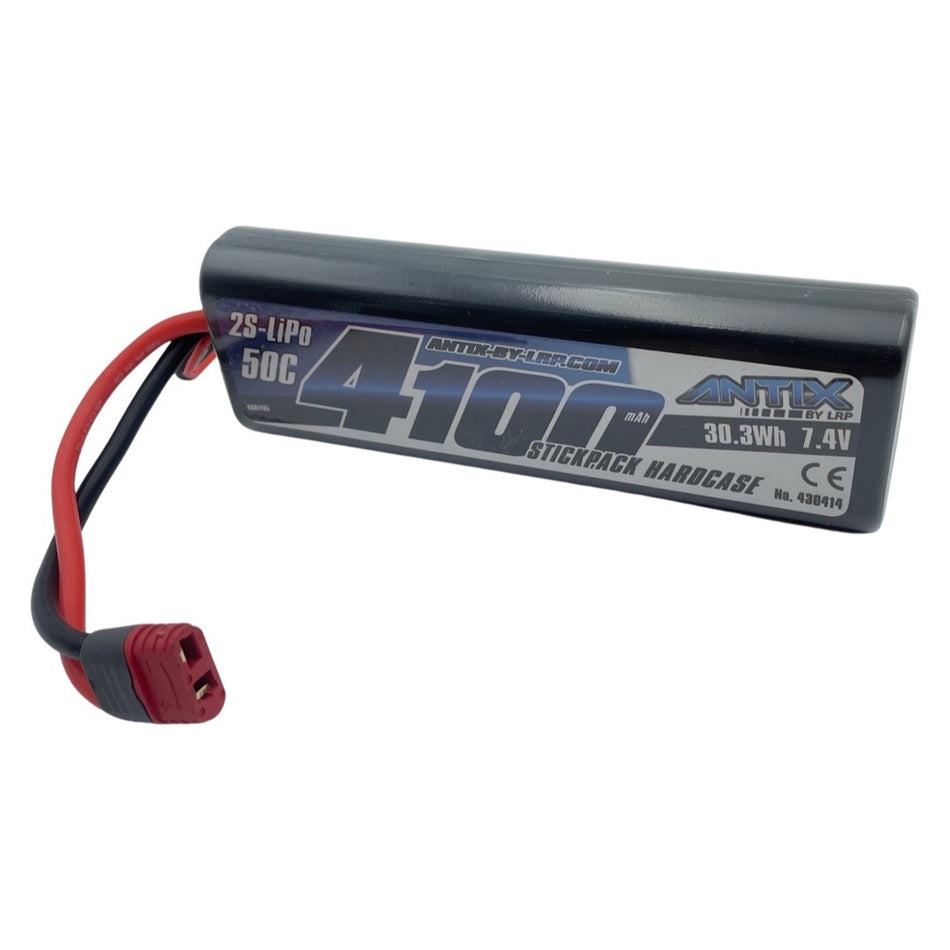 LRP ANTIX 2S 4100mAh 7.4V 50C LiPo Battery Stick Pack Hard Case Deans Plug