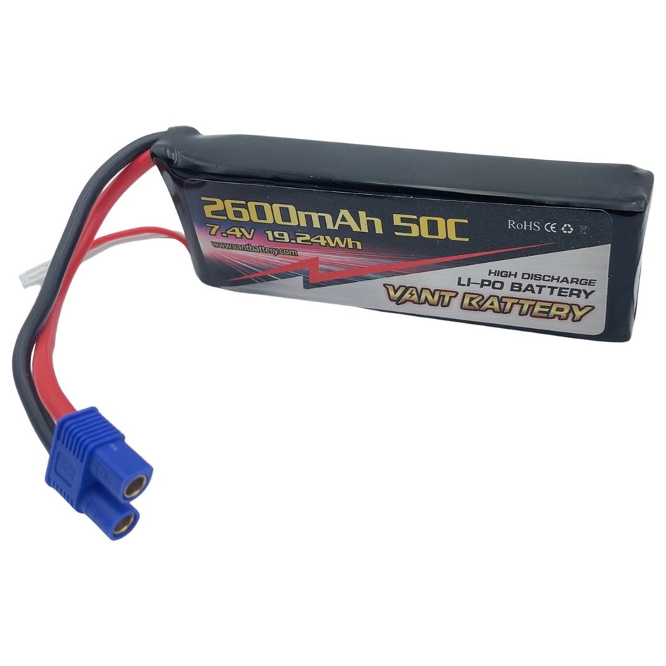 Vant 2S 2600mAh 50C 7.4V LiPo Battery EC3 Connector