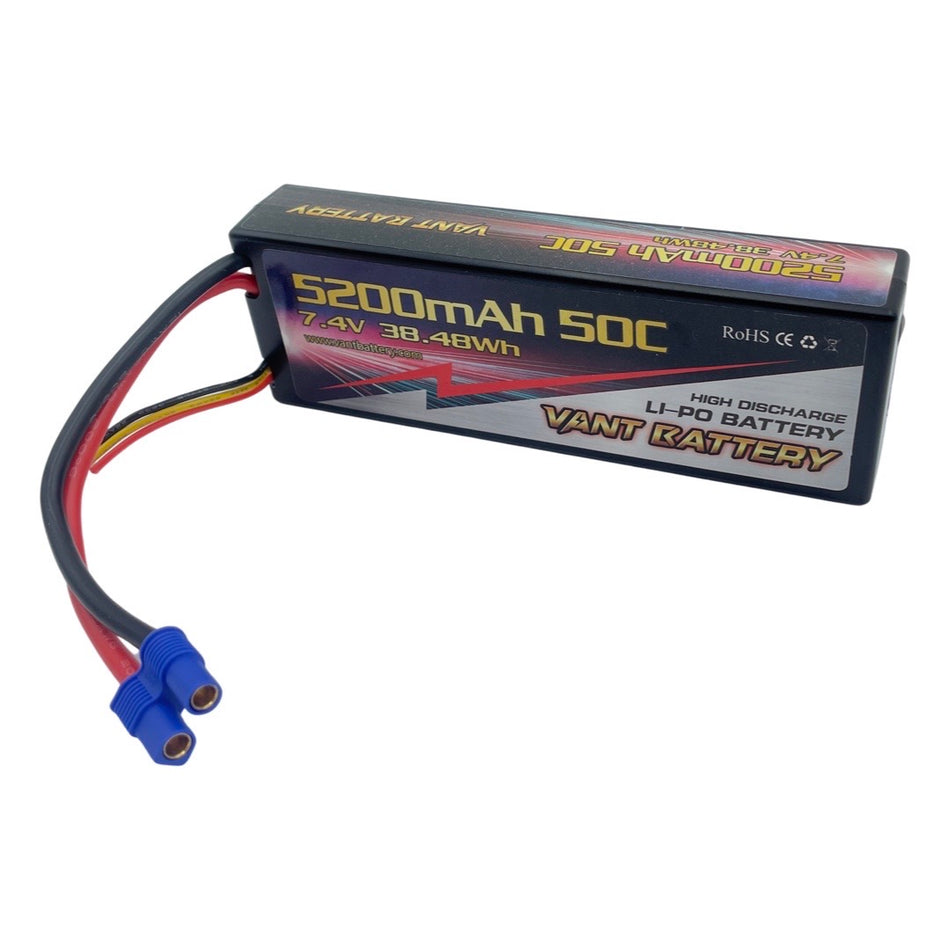 Vant 2S 5200mAh 50C 7.4V LiPo Battery EC3 Connector