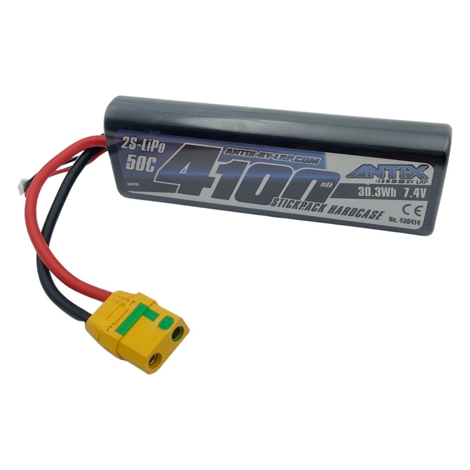 LRP ANTIX 2S 4100mAh 7.4V 50C LiPo Battery Stick Pack Hard Case XT90 Plug