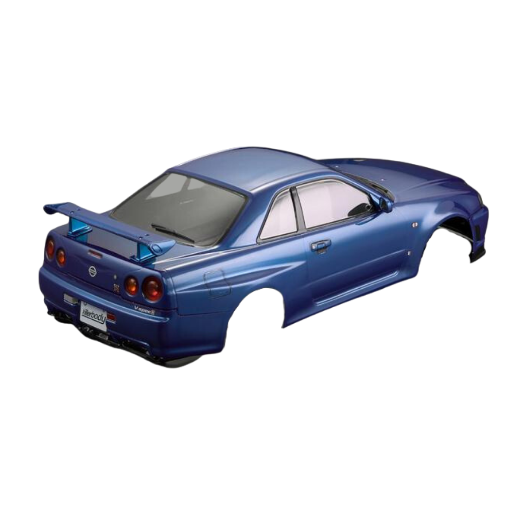 Killerbody Nissan Skyline R34 GTR Blue Painted 1/10 RC Car Body Shell ...