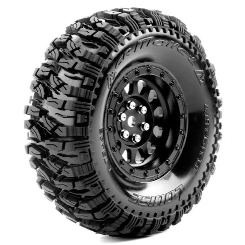 Louise CR-Mallet 1.9" Crawler Tyres Super Soft & 12mm Hex Chrome Black Wheels LT3346VBC