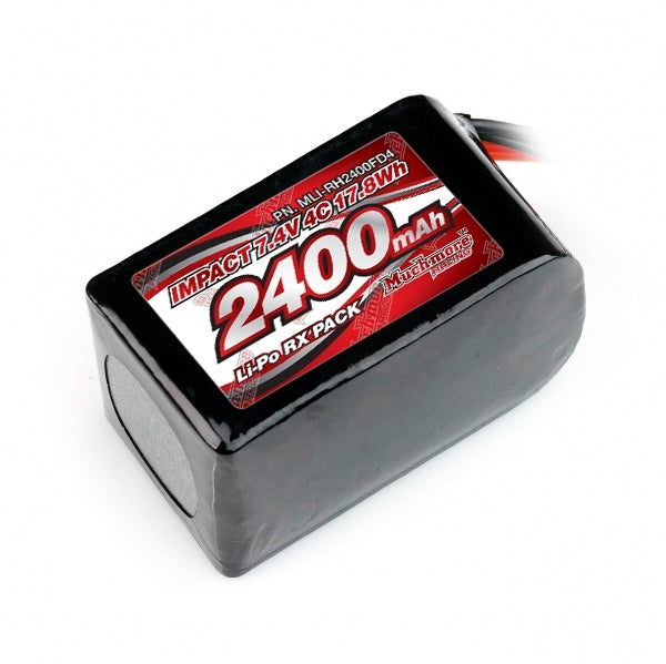 IMPACT LI-PO BATTERY 2400MAH/7.4V 4C SMALL HUMP SIZE FOR RECEIVER - MR-MLI-RH2400FD